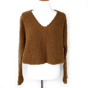 Free People Popcorn Crop Sweater Retro Hippie